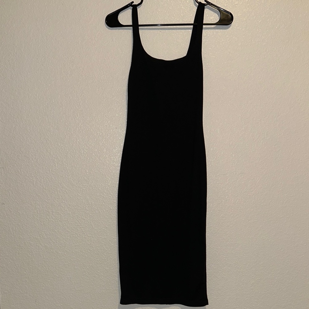 Zara Black Sheath Midi Dress for Night Out
